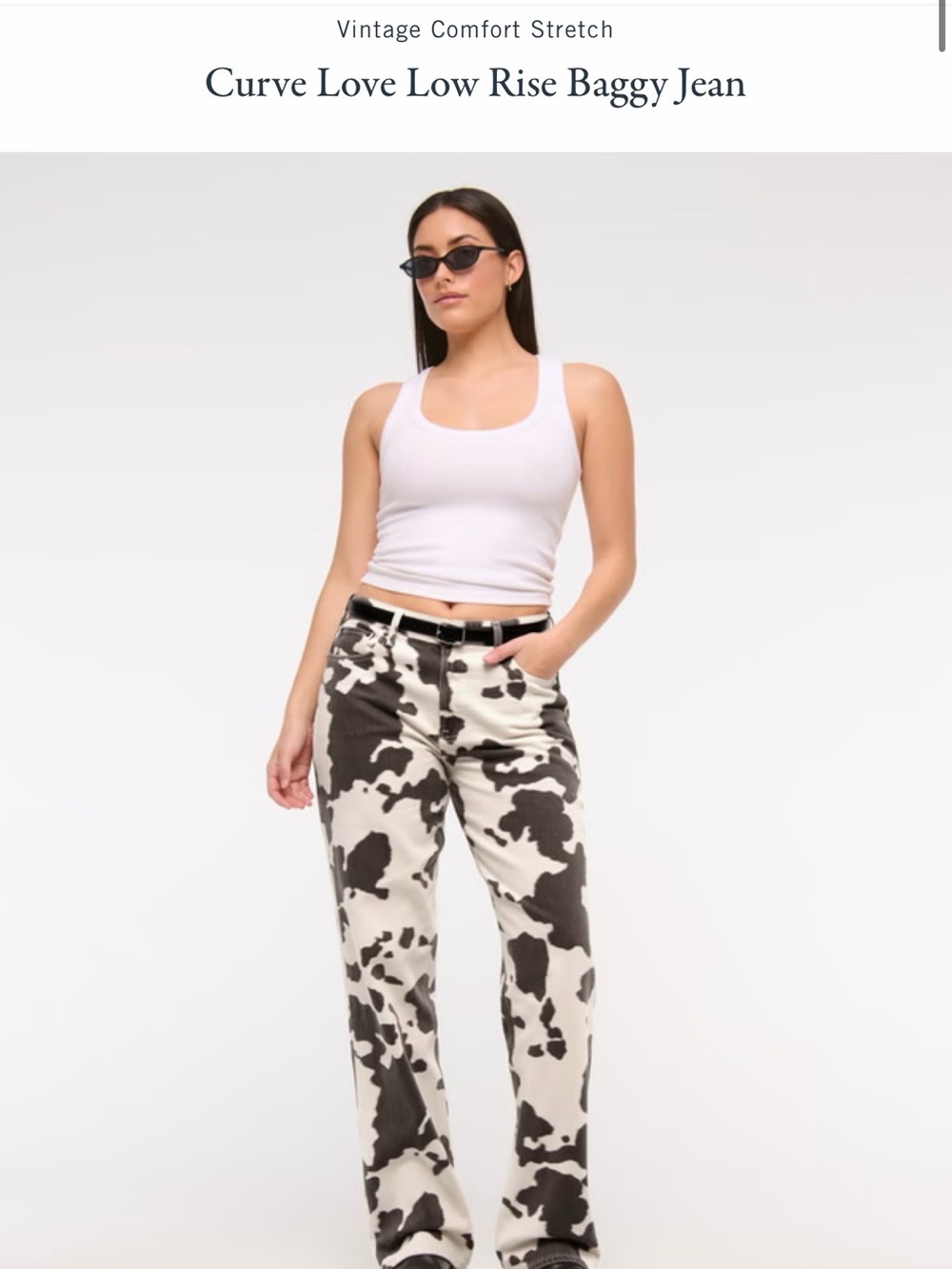 Abercrombie & Fitch Cow Print The Baggy Low Rise Jeans 26S